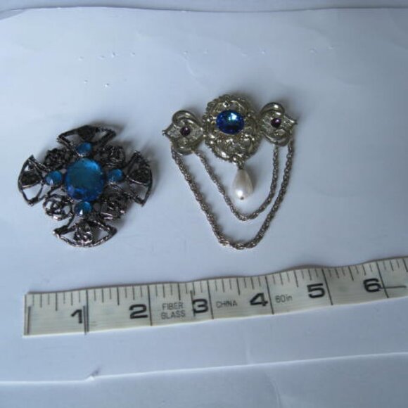 Lot of 2 Lg Vtg Brooches - Picture 3 of 11